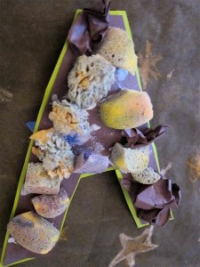 Sponges make the letter 'A'