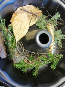 Bunt pan with goodies from nature walk