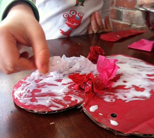 Apply Tissue Paper to Heart