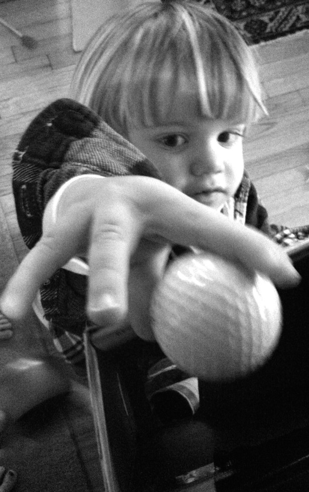 Running a golf ball through the trash obstacle course